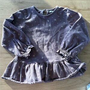 Jamie Kay Lavender Floral Peplum Long-Sleeve Top